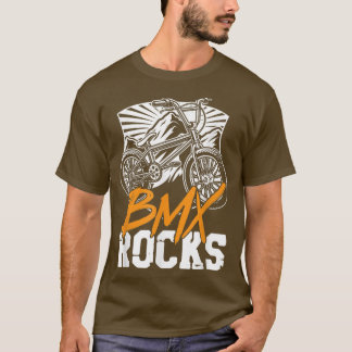 BMX Rocks Bike Bicycle Skeleton Biking Cycling Hal T-Shirt
