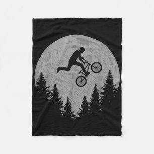 Bmx Stunt Dirt Bike Moon Freestyle Rider Gift Fleece Blanket