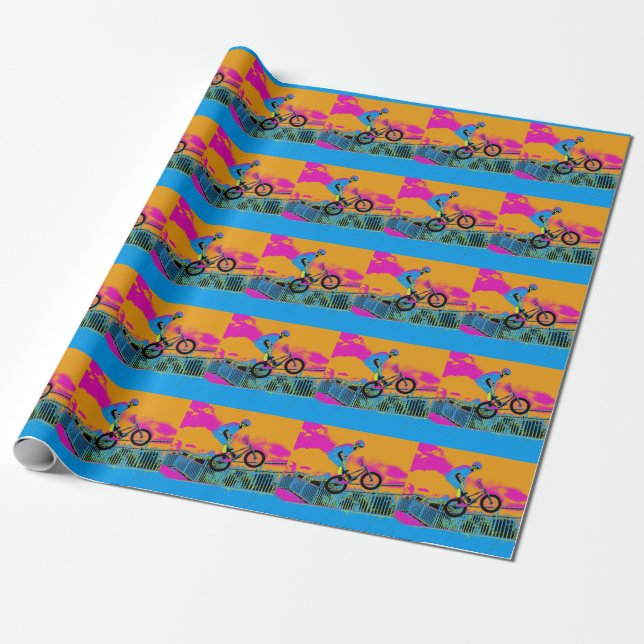 BMX Trickster - BMX Trick Bike   Wrapping Paper (Unrolled)