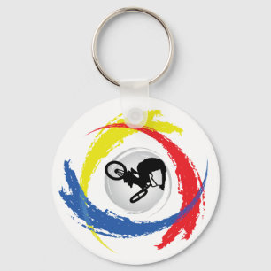 BMX Tricolor Emblem Keychain