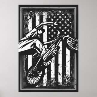 Bmx Usa - American Flag - Bmx Poster