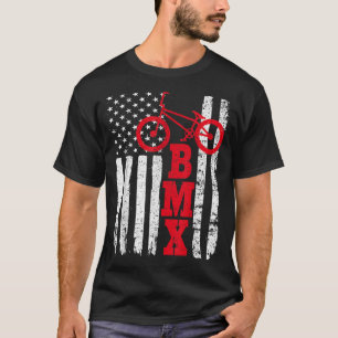 BMX USA American Flag Sport Fan Bike Biking T-Shirt