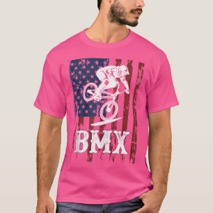 Bmx Usa American Flag Sport Fan Bike Biking T-Shirt