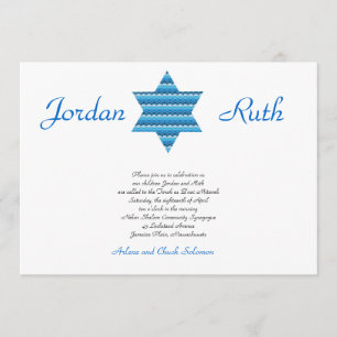 B'nai Mitzvah Invitation Twins Star of David