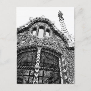 Bnw Building in the Park Güell in Barcelona Holiday Postcard