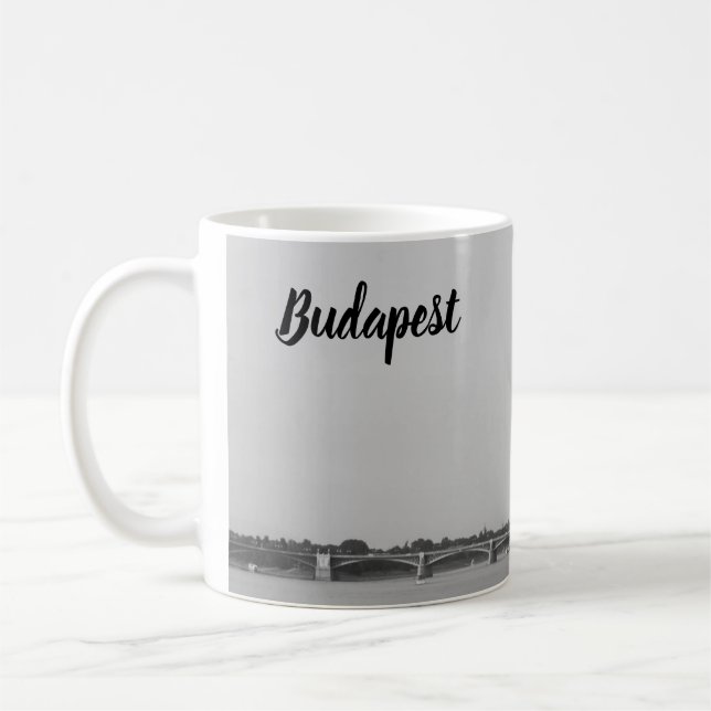 BnW Paliament of Budapest and Danube Coffee Mug (Left)