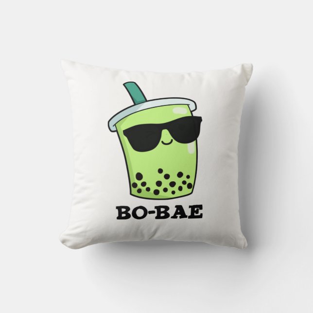 Bo-bae Funny Boba Tea Pun  Throw Pillow (Front)