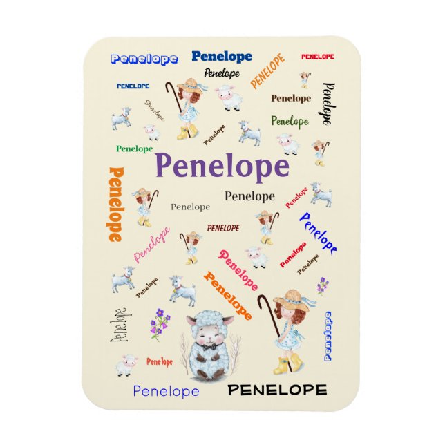 BO PEEP NURSERY RHYME Word Cloud Name Collage Magnet (Vertical)
