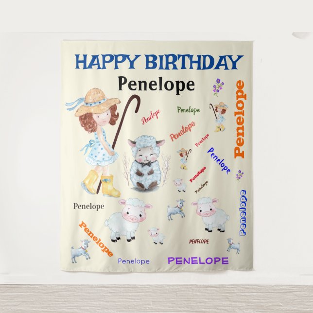 BO PEEP NURSERY RHYME Word Cloud Name Collage Tapestry (Front)