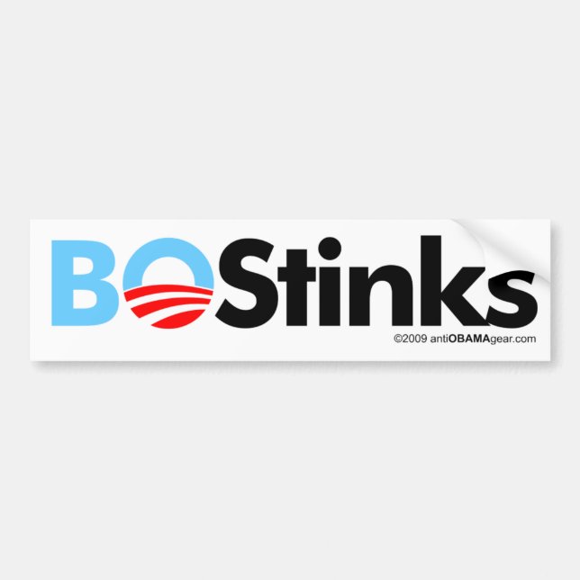 BO Stinks Graphic Bumper Sticker (Front)