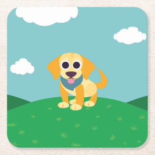 Bo the Dog Square Paper Coaster