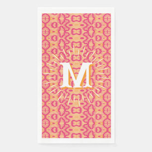 Boa Ripple in Pink + Orange Personalized Napkin