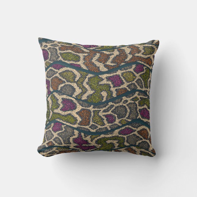 boa wave throw pillow (Front)