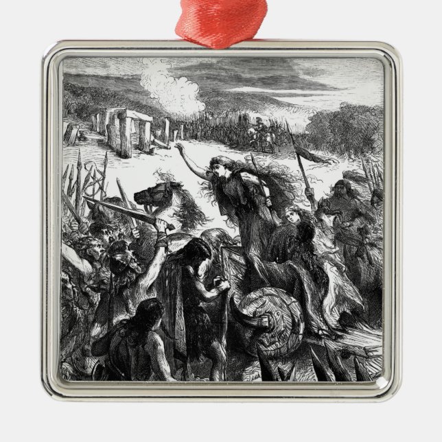 Boadicea Inciting the Iceni against the Romans Metal Ornament (Front)