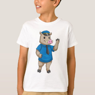 Boar as Police officer with Police hat T-Shirt
