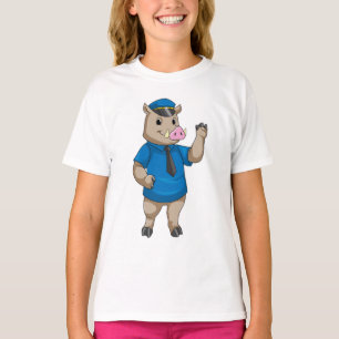 Boar as Police officer with Police hat T-Shirt