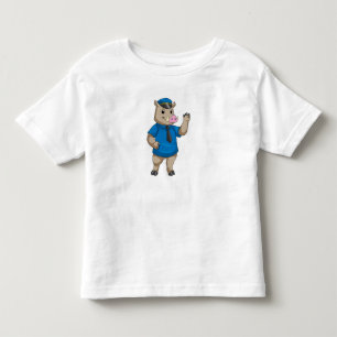 Boar as Police officer with Police hat Toddler T-shirt