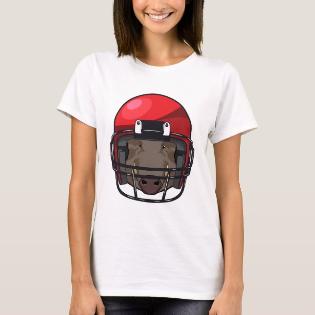 Boar at Football Sports T-Shirt (Front)