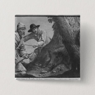 Boar hunt 2 inch square button