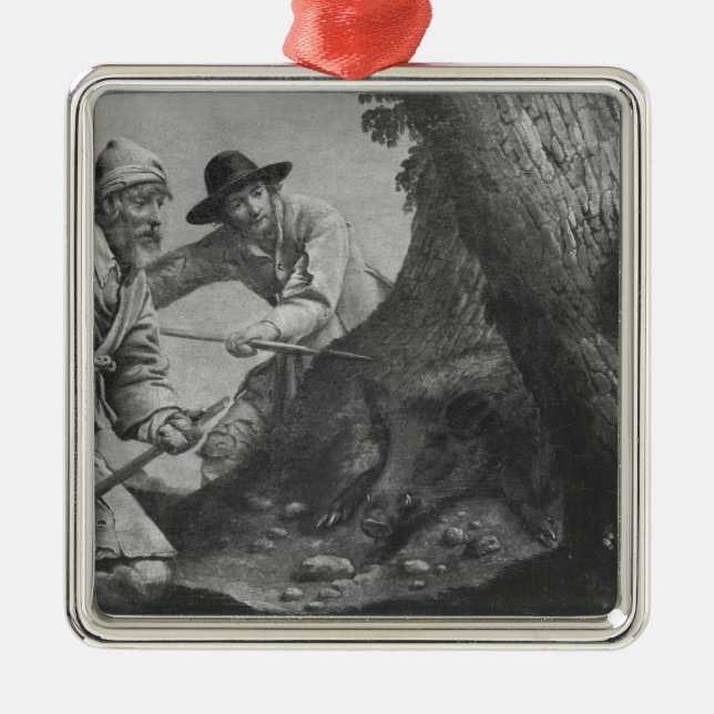 Boar hunt metal ornament (Front)