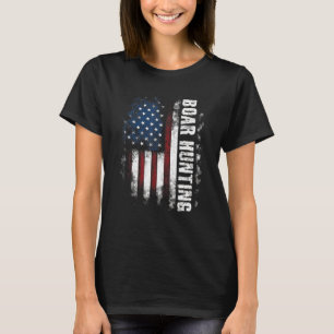 Boar Hunting American Flag Boars Hunter T-Shirt