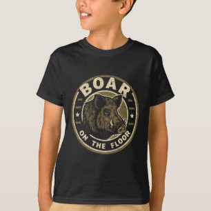 Boar On The Floor Vintage Traditional Tattoo Wild  T-Shirt