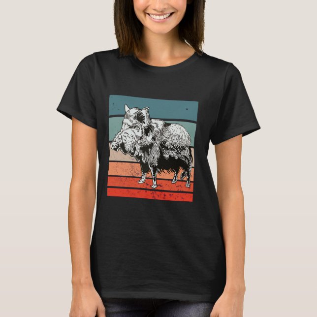 Boar wildlife art nature lover animal depiction bo T-Shirt (Front)