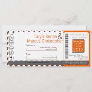 Boararn Pass Linen Faire-part de mariage Brown Che