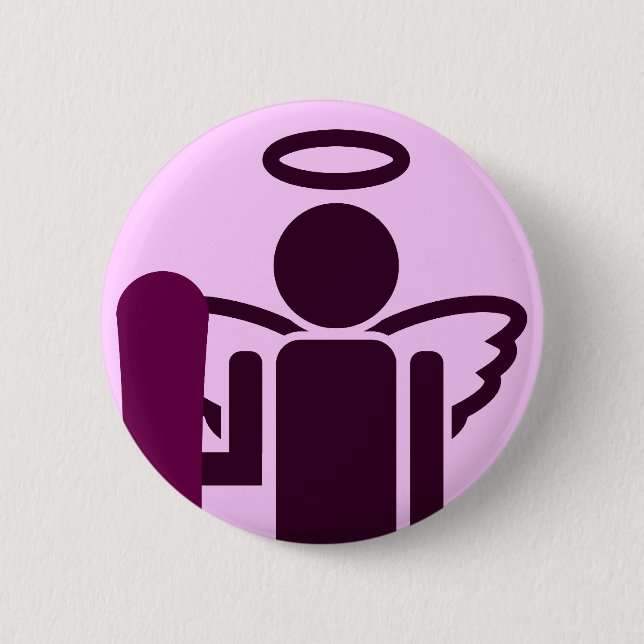 board angel. 2 inch round button (Front)