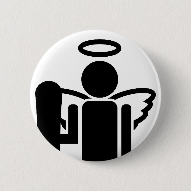 board angel. 2 inch round button (Front)