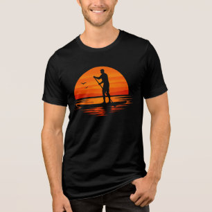 Board. Balance. Bliss. - Sunset Stand Up Paddle Tri-Blend Shirt