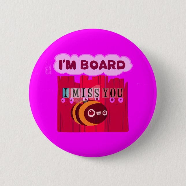 Board Bee Art Print 2 Inch Round Button (Front)