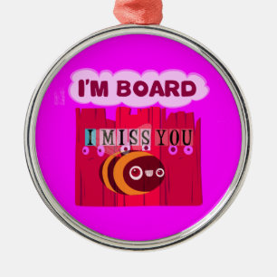 Board Bee Art Print Metal Ornament