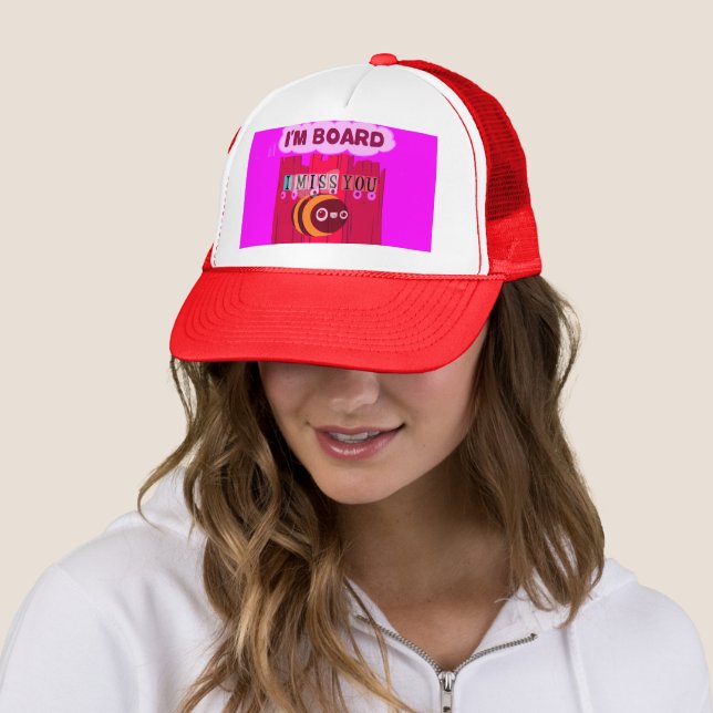 Board Bee Art Print Trucker Hat (In Situ)
