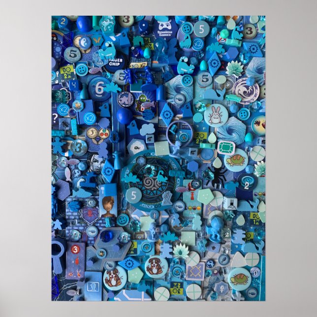 Board Game Components Collage Poster (Front)