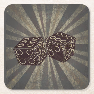 Board Game Dice 1 Square Paper Coaster