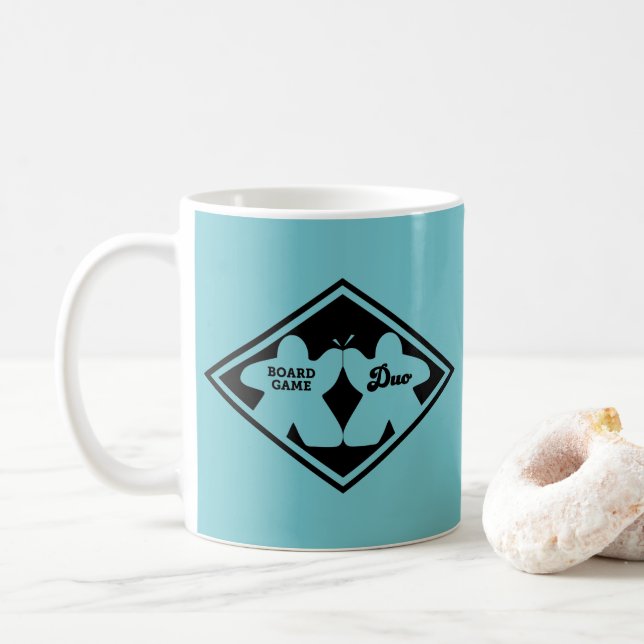 Board Game Duo Black Frame Mug (With Donut)