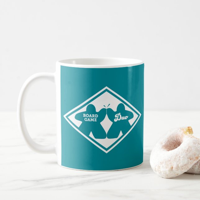 Board Game Duo White Frame Mug (With Donut)