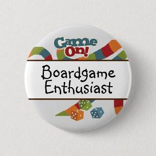board game enthusiast , games night 2 inch round button