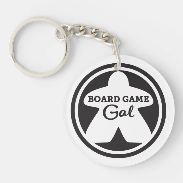 Board Game Gal Black Frame Keychain (Front)