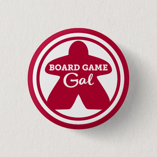 Board Game Gal White Frame Button (Front)