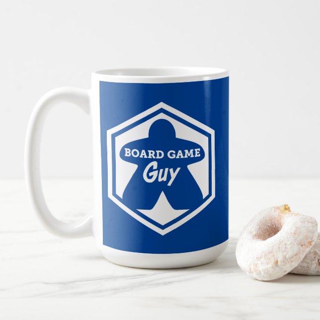 Board Game Guy White Frame Mug (With Donut)