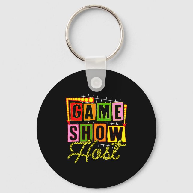 Board Game Lover Trivia Game Night Funny Game Show Keychain (Front)