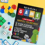 Board Game Party Invitation<br><div class="desc">Board Game Party Invitation - Step right up to the party of the year with this "game-tastic" invitation! Bursting with vibrant colours and a playful design, it's a wild ride for any celebration. Roll the dice, spin the spinner, and draw smiles from all your guests. Get ready for an epic...</div>