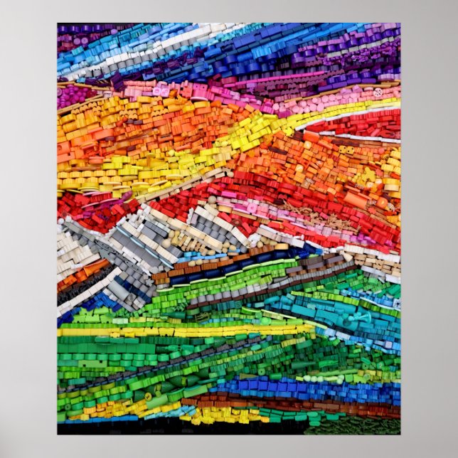 Board Game Pieces Abstract Landscape Poster (Front)