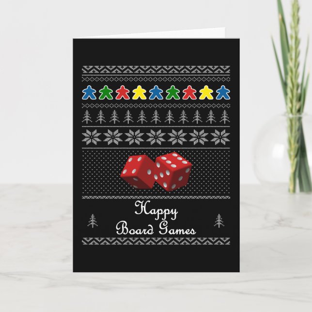 Board Game Ugly Sweater - Fun Game Night Card (Front)