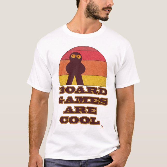  Board Games Are Cool Fun Meeple Hipster Art T-Shirt (Front)