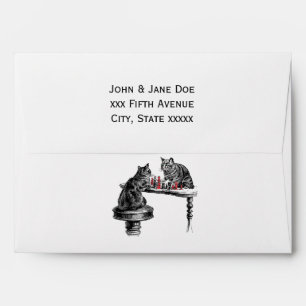 Board Games Two Cats playing Chess Match Red Envelopes
