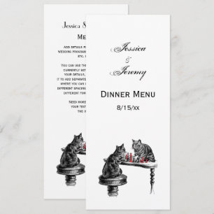 Board Games Two Cats playing Chess Match Red Invitation