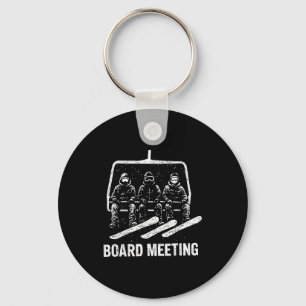 Board Meeting Skiing Lift Skier Winter Sports Snow Keychain